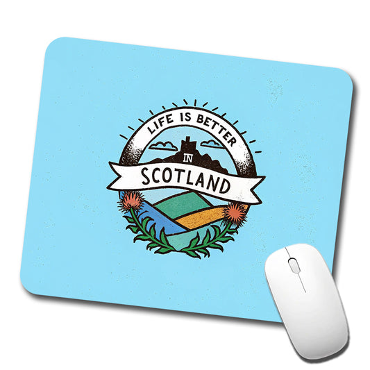 Life Is Better In Scotland Low Profile Mouse Pad Mat