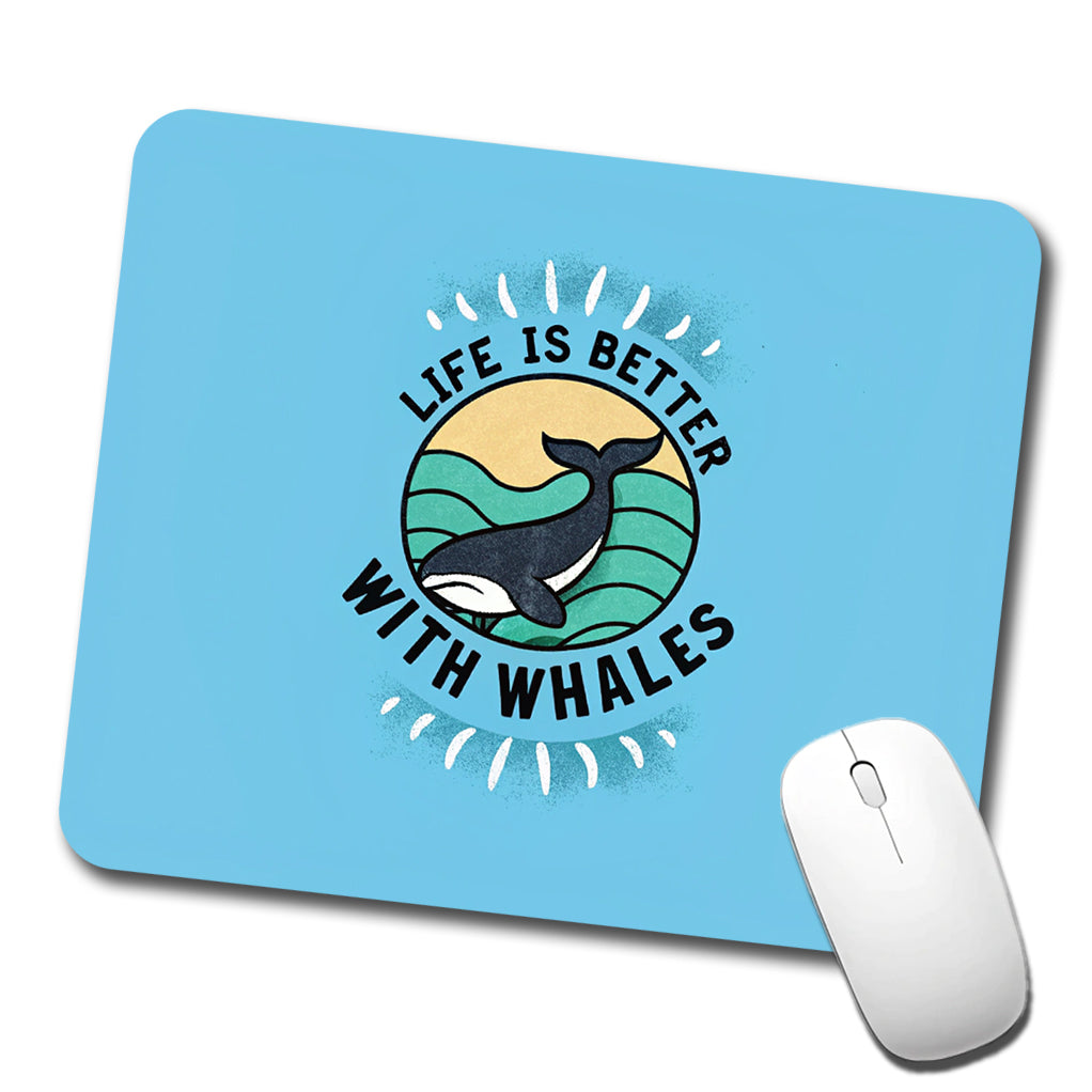 Life Is Better With Whales Low Profile Mouse Pad Mat