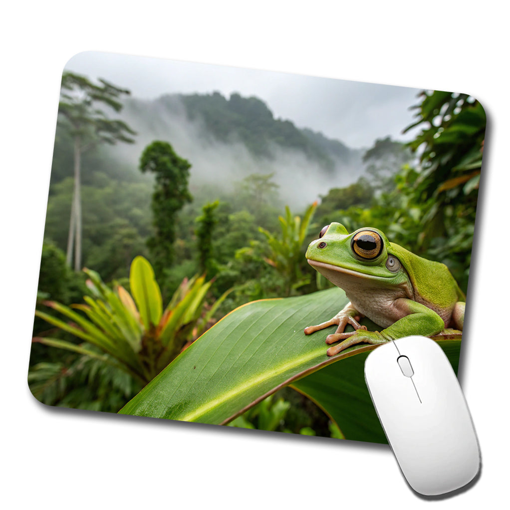 Puerto Rico Frog On Leaf Low Profile Mouse Pad Mat