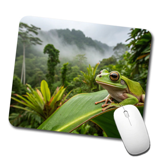 Puerto Rico Frog On Leaf Low Profile Mouse Pad Mat