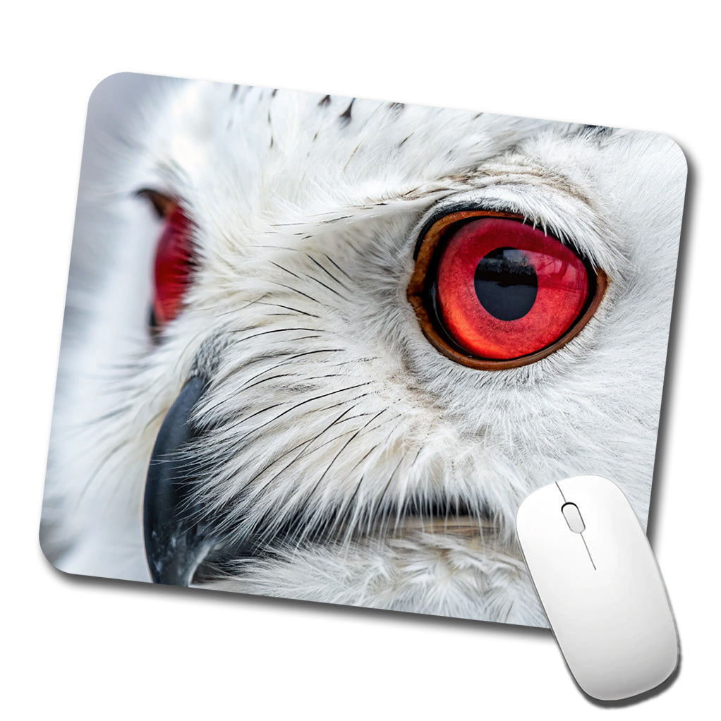 Red Eyes Owl Bird Low Profile Mouse Pad Mat