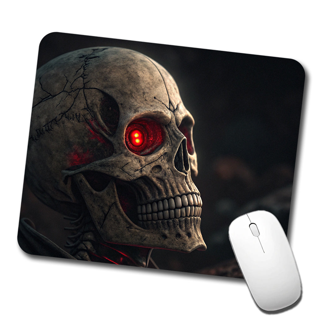 Skull With Red Eyes Low Profile Mouse Pad Mat