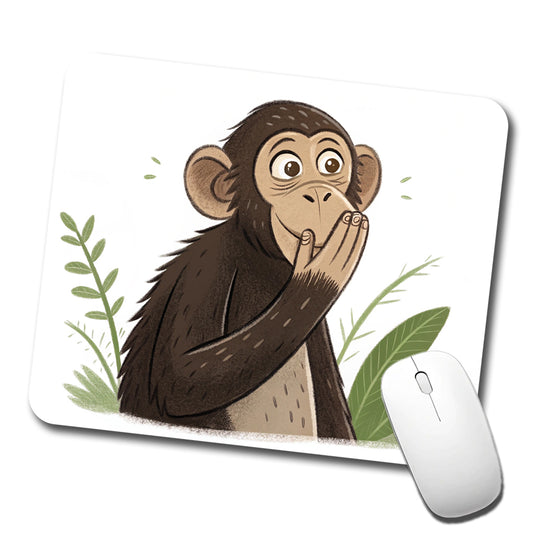 Speak No Evil Monkey Funny Low Profile Mouse Pad Mat