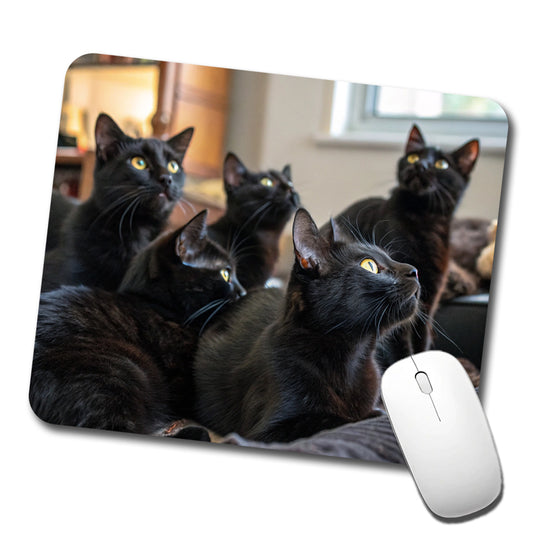 Bunch Of Black Cats Low Profile Mouse Pad Mat