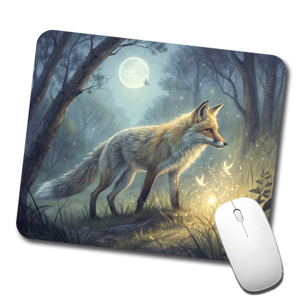Fox At Night Low Profile Mouse Pad Mat