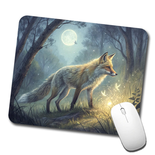 Fox At Night Low Profile Mouse Pad Mat