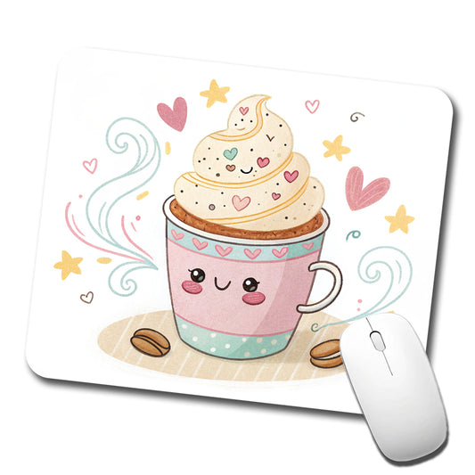 Kawaii Latte Coffee Low Profile Mouse Pad Mat