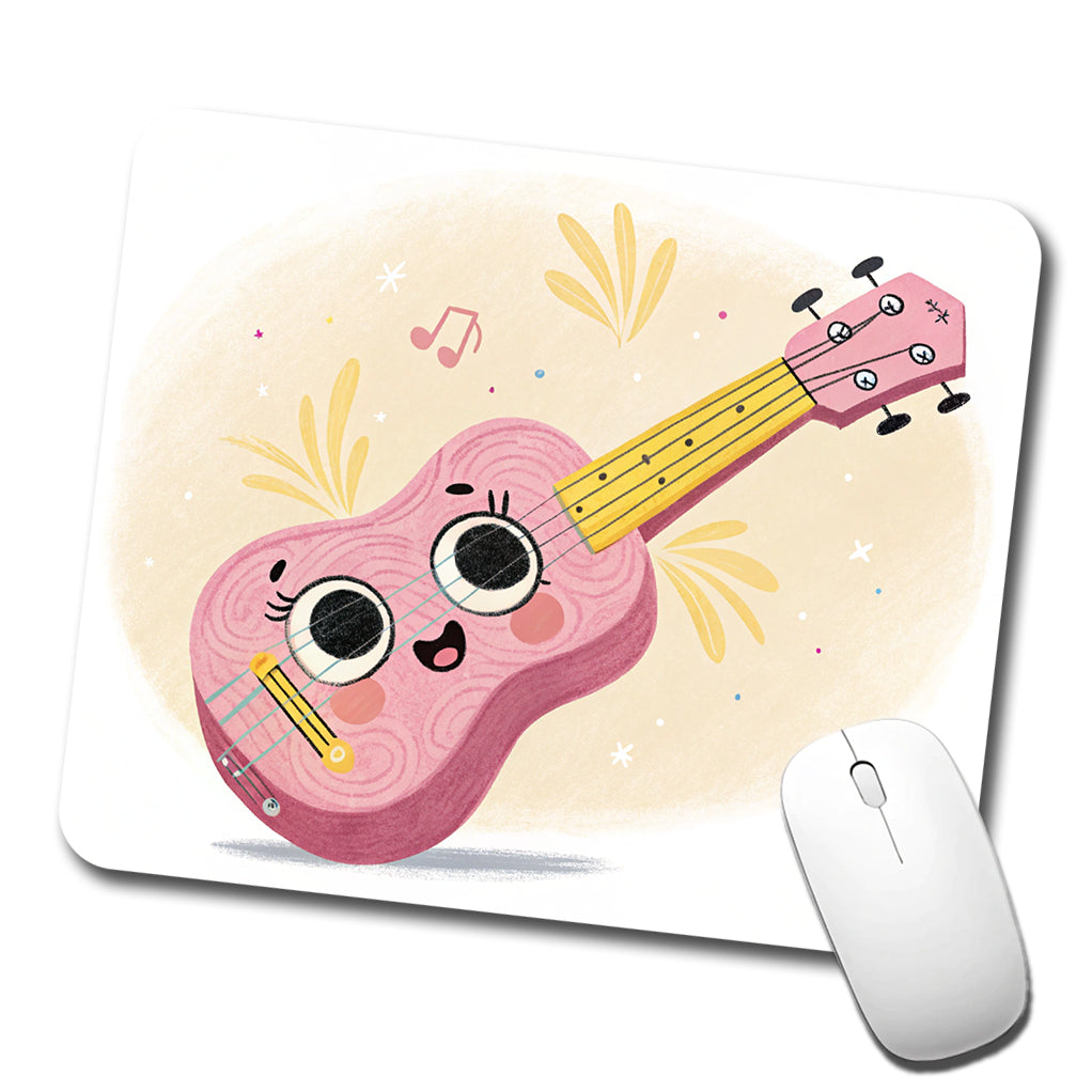 Kawaii Ukulele Pink Music Low Profile Mouse Pad Mat