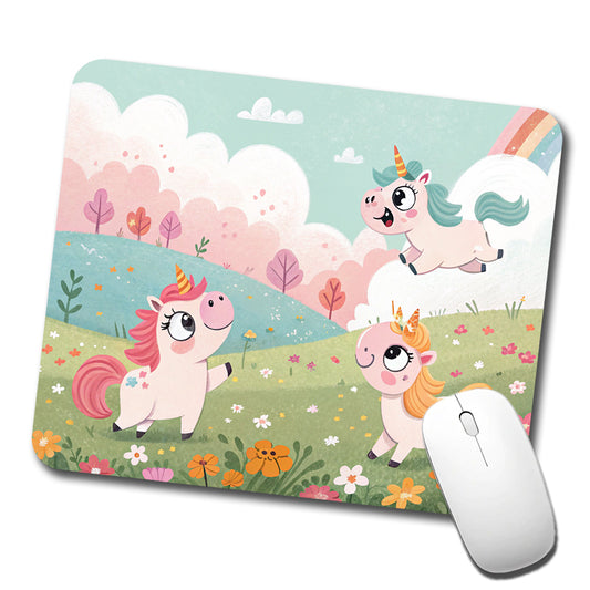 Kawaii Unicorns Low Profile Mouse Pad Mat