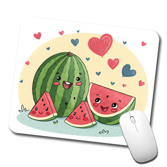 Kawaii Watermelon Hearts Low Profile Mouse Pad Mat
