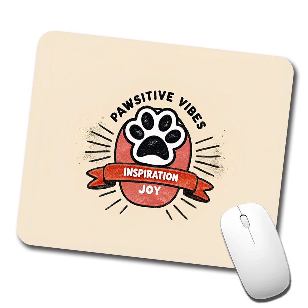 Pawsitive Positive Vibes Dogs Cats Low Profile Mouse Pad Mat