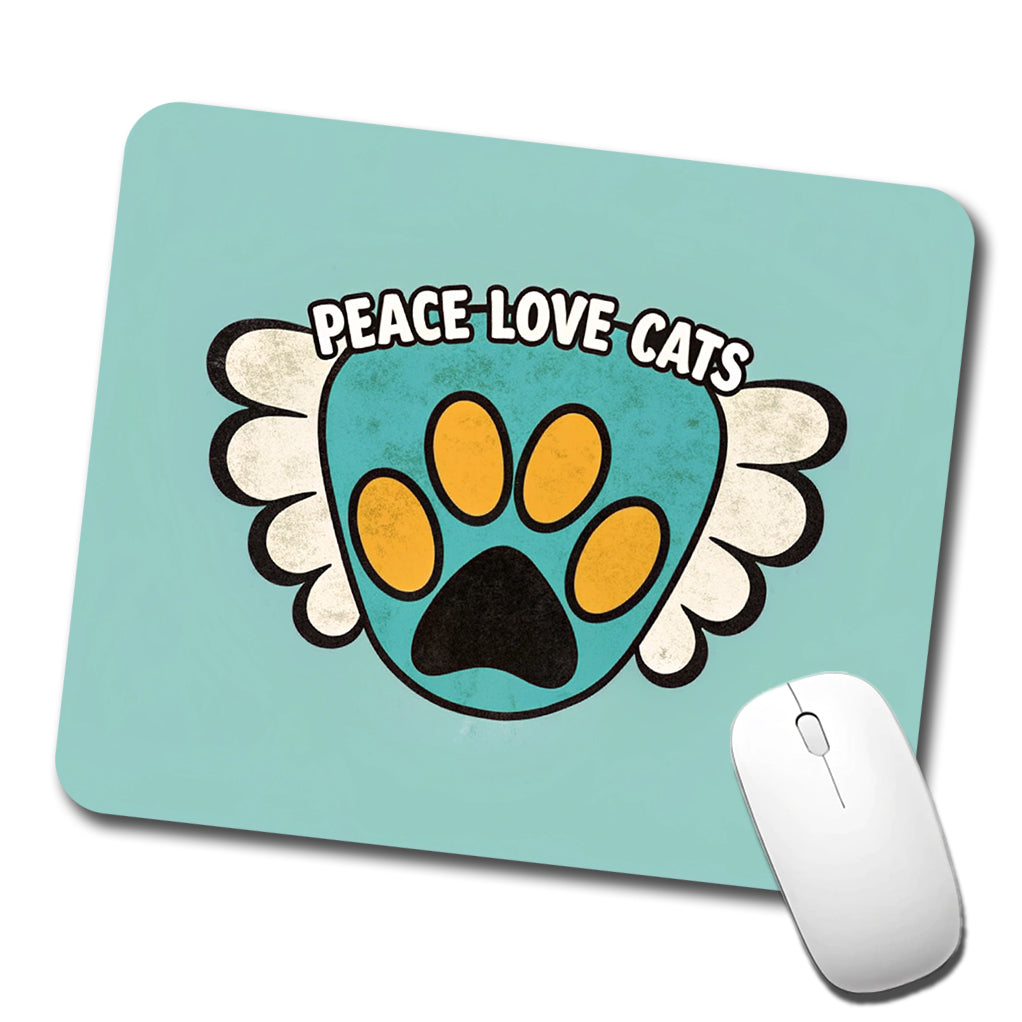 Peace Love Cats Cute Low Profile Mouse Pad Mat