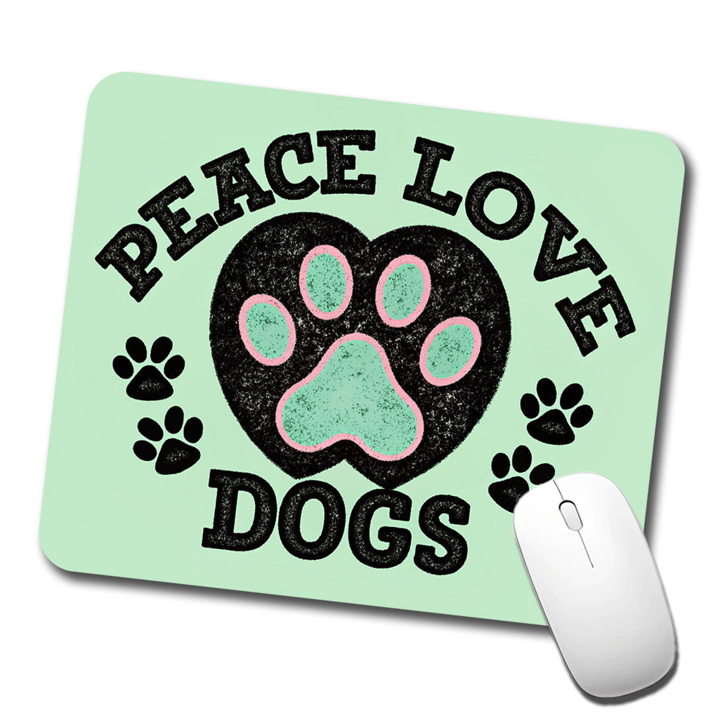 Peace Love Dogs Cute Low Profile Mouse Pad Mat