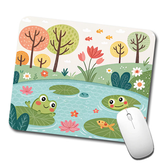 Pond And Frogs Low Profile Mouse Pad Mat
