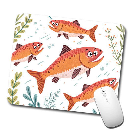 Salmon Fish Fishing Cute Low Profile Mouse Pad Mat