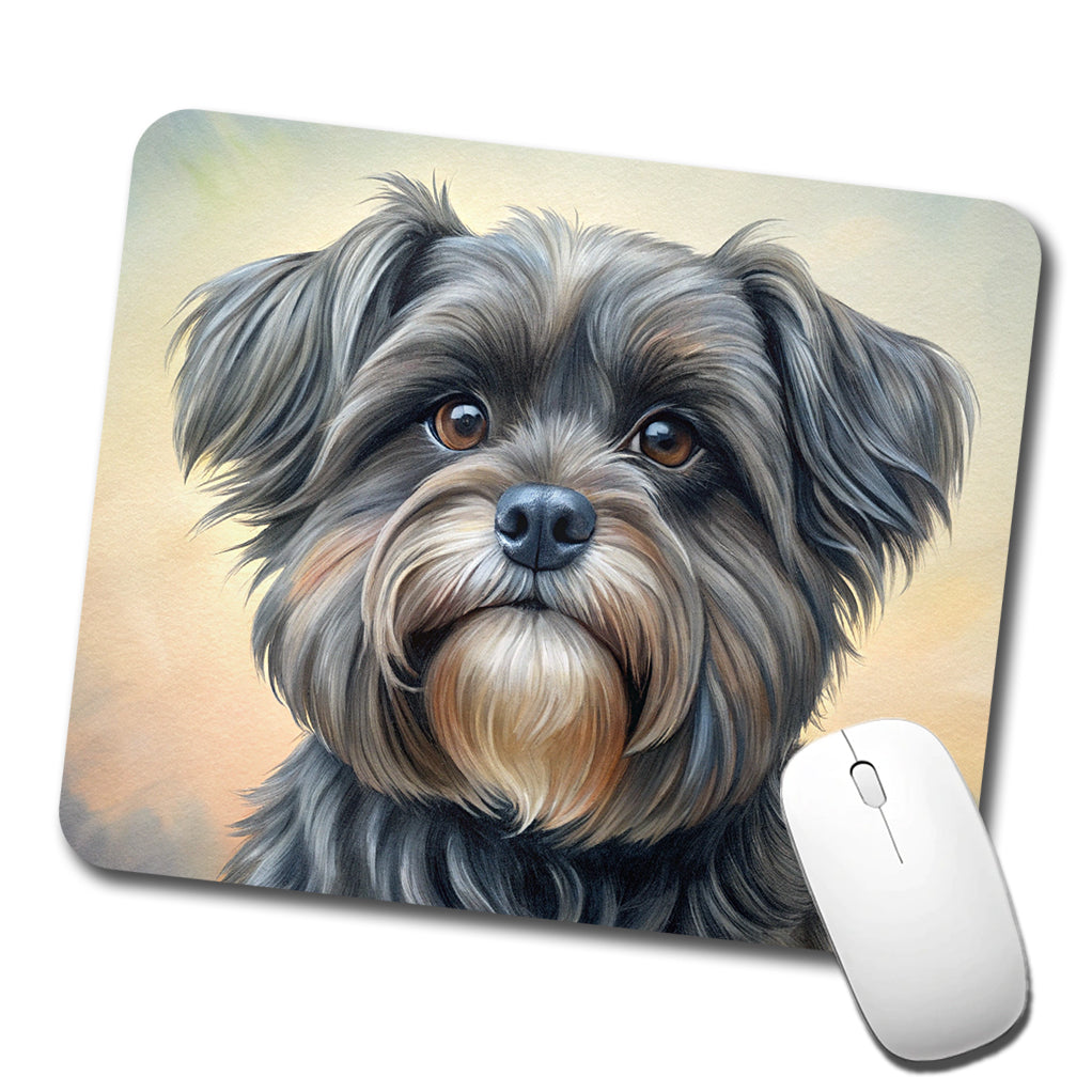 Affenpinscher Dog Illustration Low Profile Mouse Pad Mat