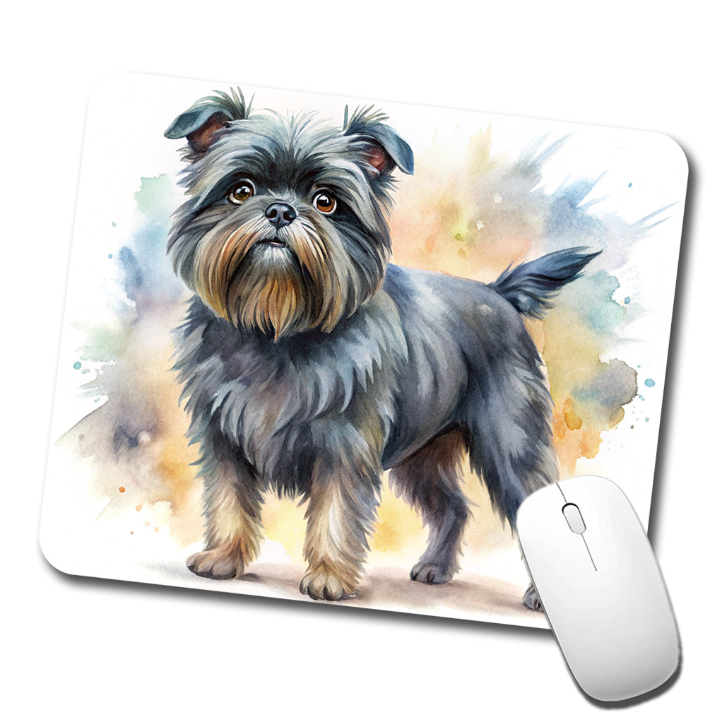 Affenpinscher Dog Watercolor Style Low Profile Mouse Pad Mat