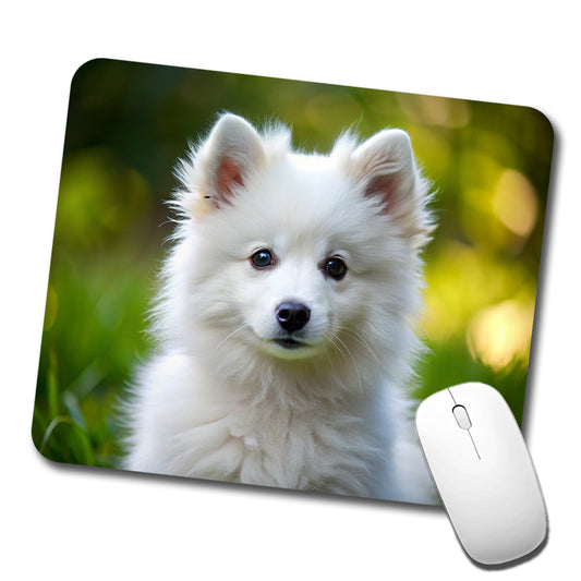 American Eskimo Dog Puppy Photo Low Profile Mouse Pad Mat