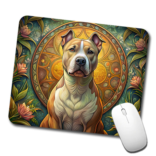 American Staffordshire Terrier Dog Art Nouveau Low Profile Mouse Pad Mat