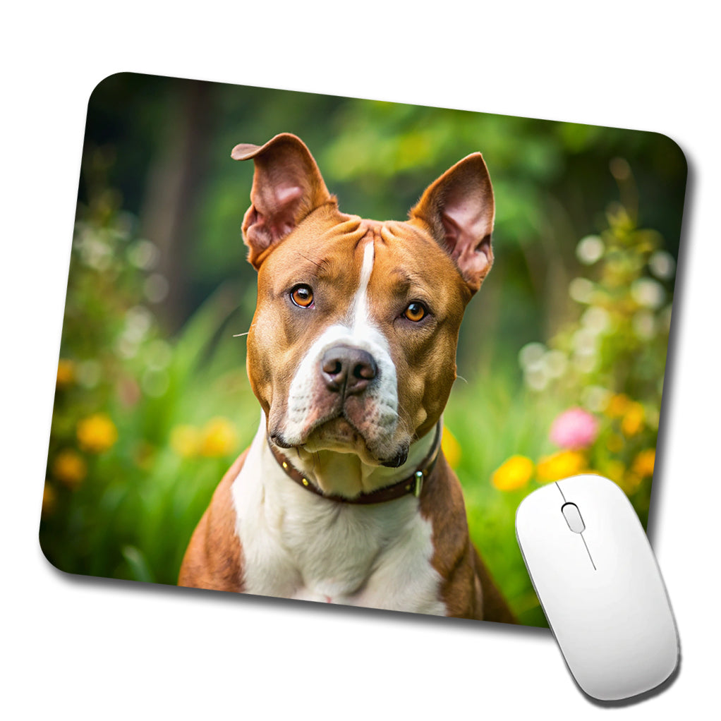 American Staffordshire Terrier Dog Photo Low Profile Mouse Pad Mat