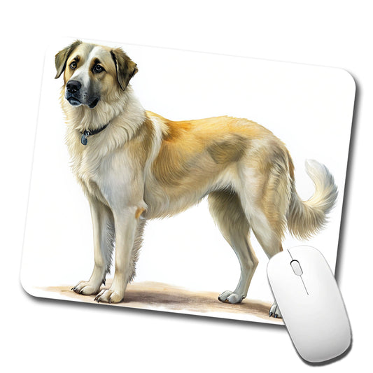 Anatolian Shepherd Dog Illustration Low Profile Mouse Pad Mat