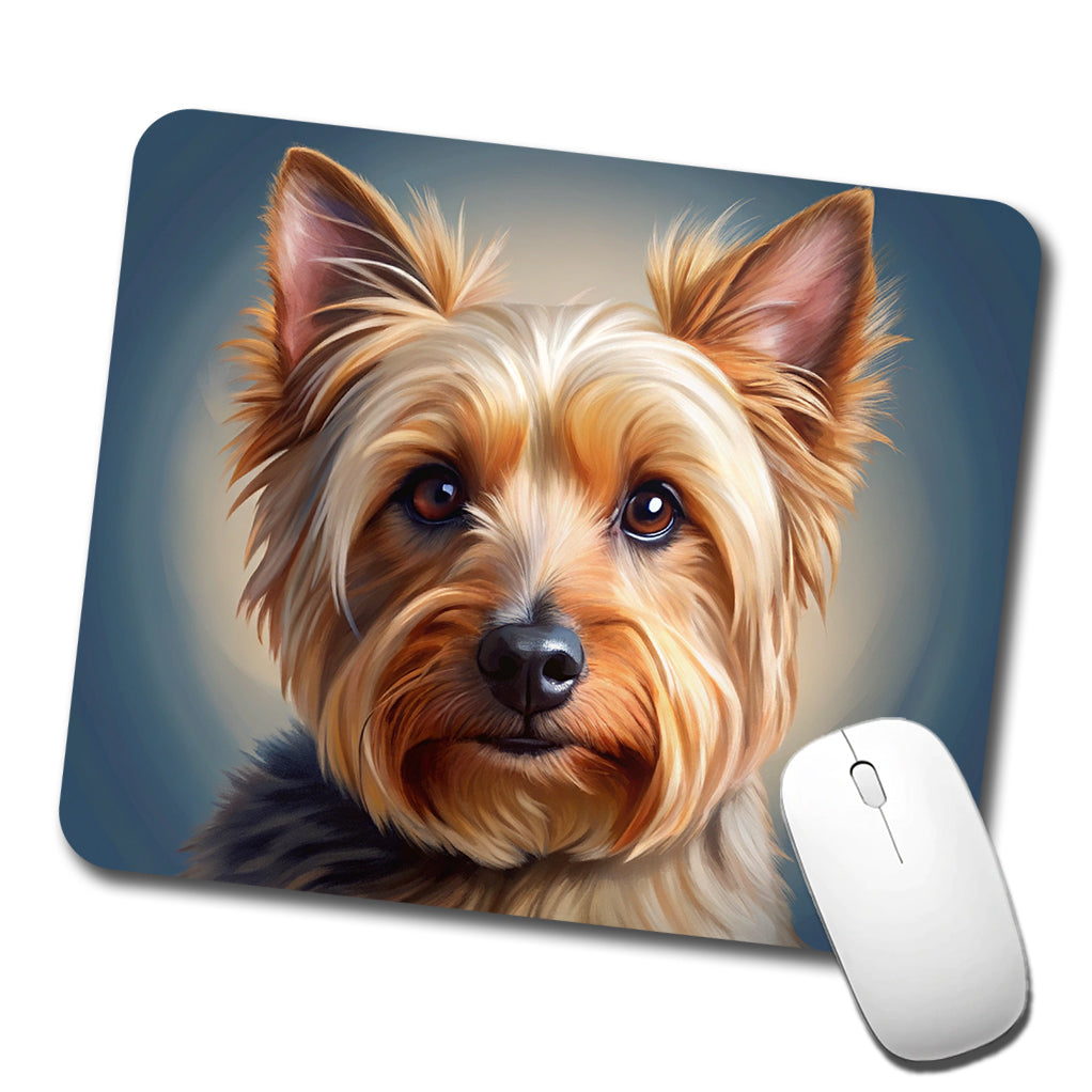 Australian Terrier Dog Illustration Low Profile Mouse Pad Mat