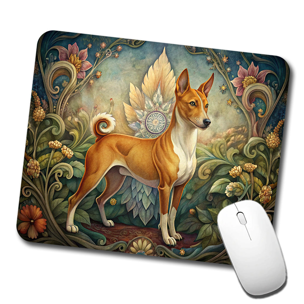Basenji Dog Art Nouveau Low Profile Mouse Pad Mat