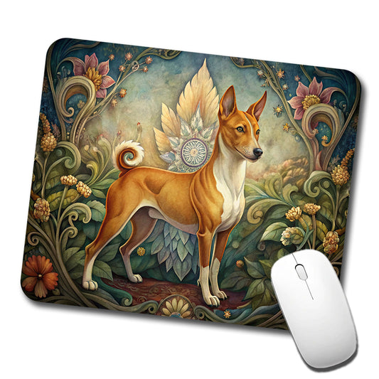 Basenji Dog Art Nouveau Low Profile Mouse Pad Mat