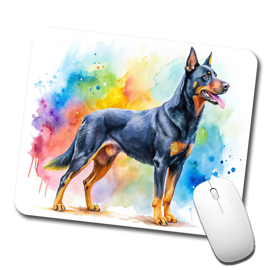Beauceron Dog Watercolor Style Low Profile Mouse Pad Mat