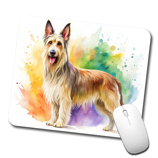 Berger Picard Dog Watercolor Style Low Profile Mouse Pad Mat