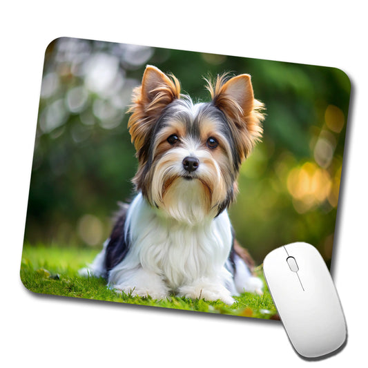 Biewer Terrier Dog Photo Low Profile Mouse Pad Mat