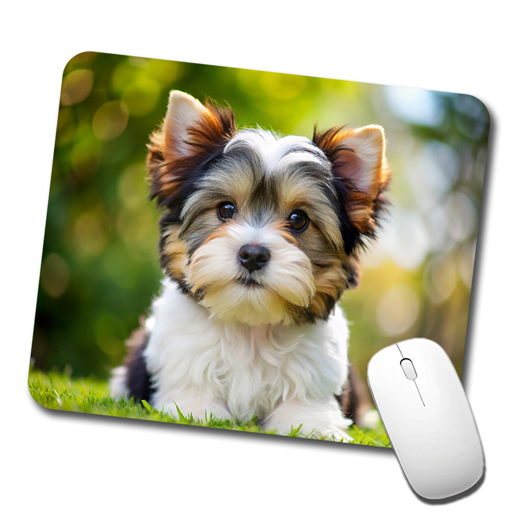Biewer Terrier Dog Puppy Photo Low Profile Mouse Pad Mat