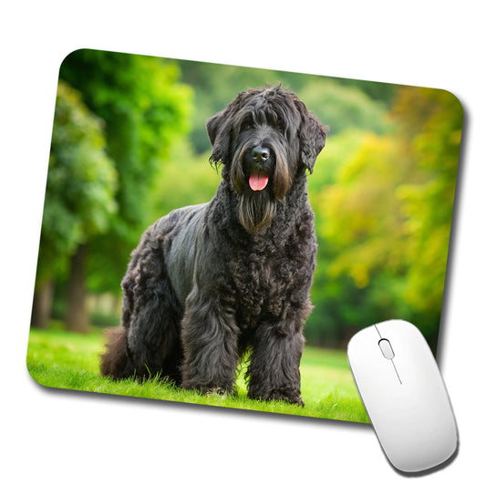 Black Russian Terrier Dog Photo Low Profile Mouse Pad Mat