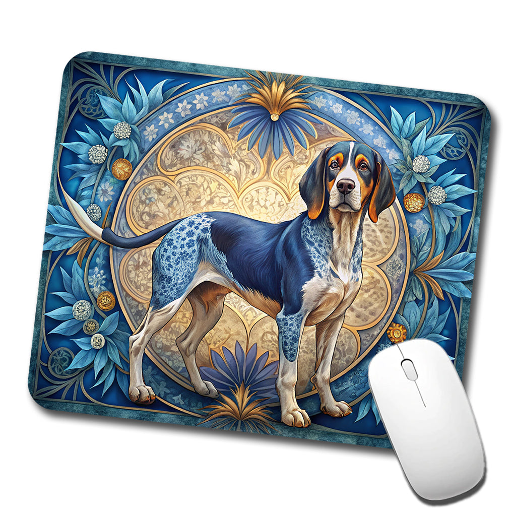 Bluetick Coonhound Dog Art Nouveau Low Profile Mouse Pad Mat