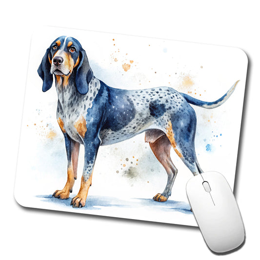 Bluetick Coonhound Dog Watercolor Style Low Profile Mouse Pad Mat