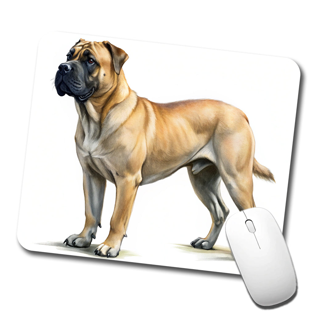 Boerboel Dog Illustration Low Profile Mouse Pad Mat