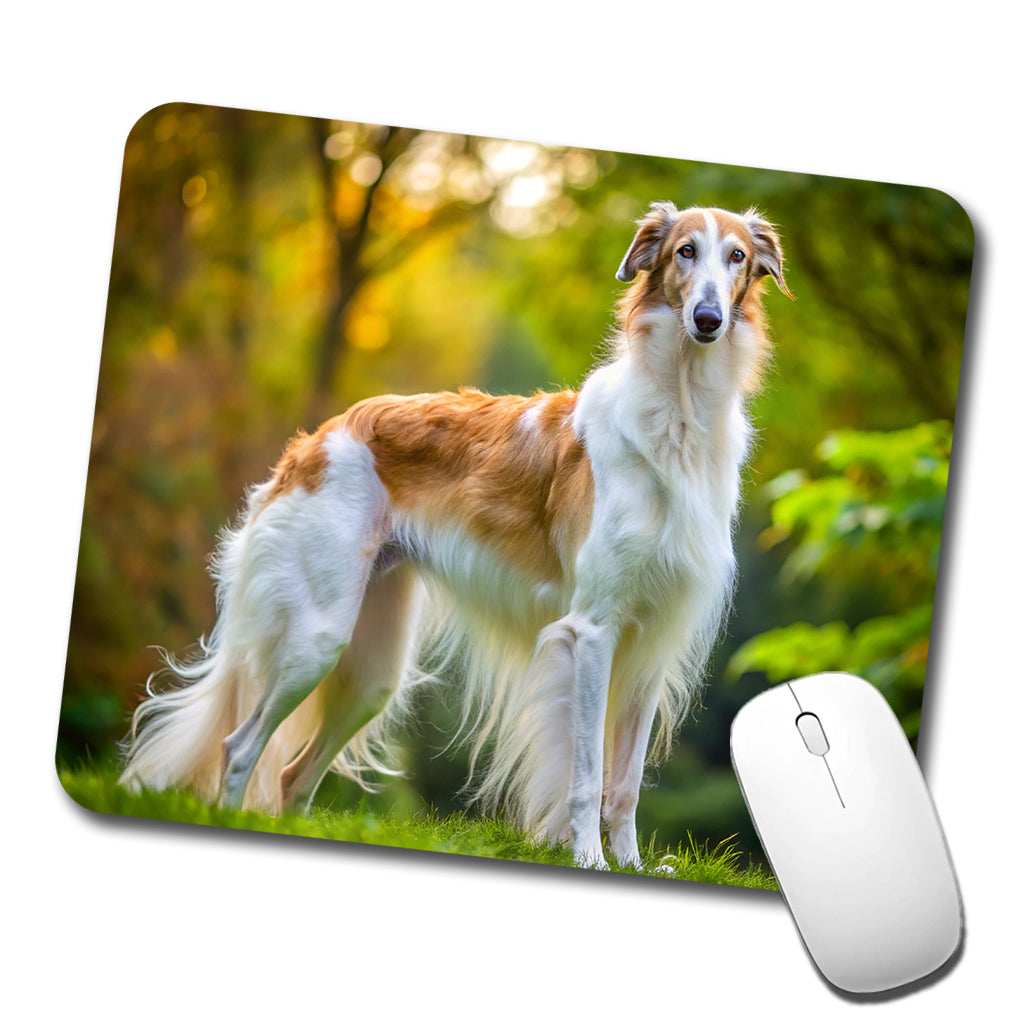 Borzoi Dog Photo Low Profile Mouse Pad Mat