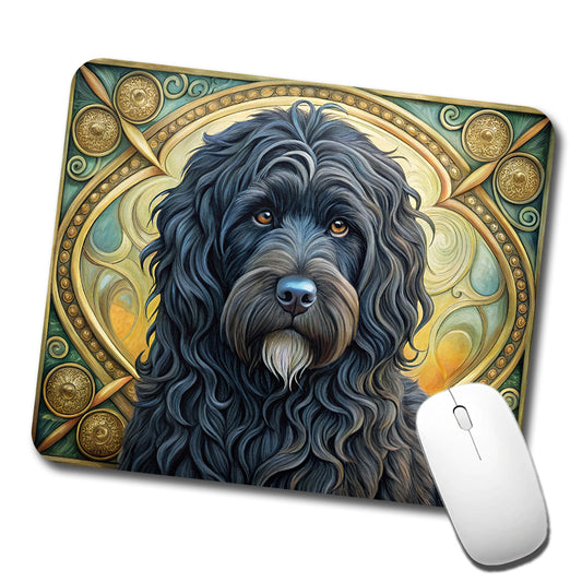 Bouviers Des Flandres Dog Art Nouveau Low Profile Mouse Pad Mat