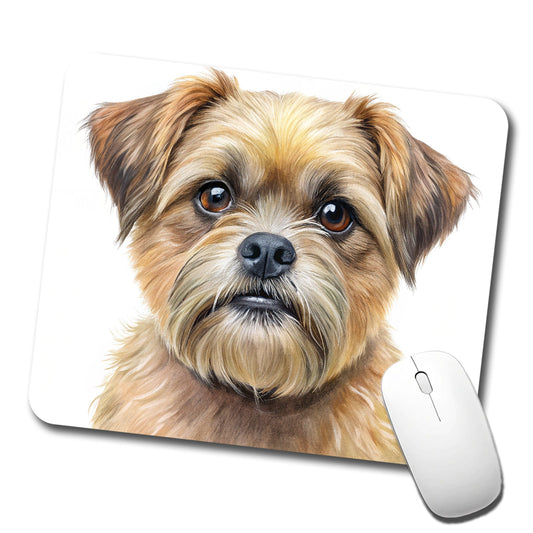 Brussels Griffon Dog Illustration Low Profile Mouse Pad Mat