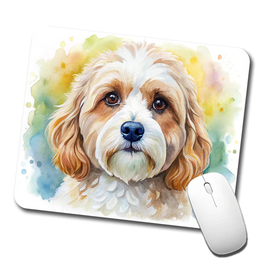 Cavachon Dog Watercolor Style Low Profile Mouse Pad Mat