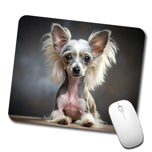 Chinese Crested Dog Puppy Photo Low Profile Mouse Pad Mat