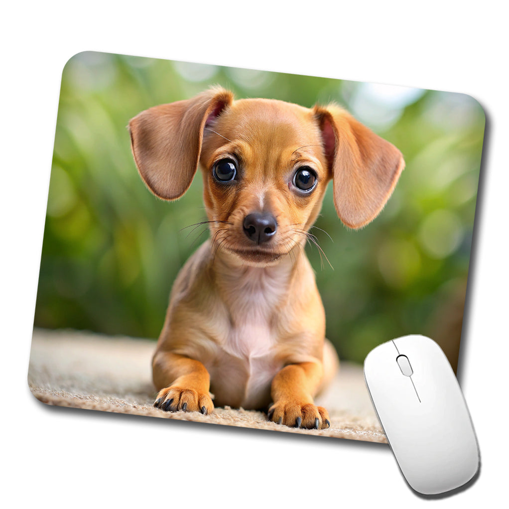 Chiweenie Dog Puppy Photo Low Profile Mouse Pad Mat