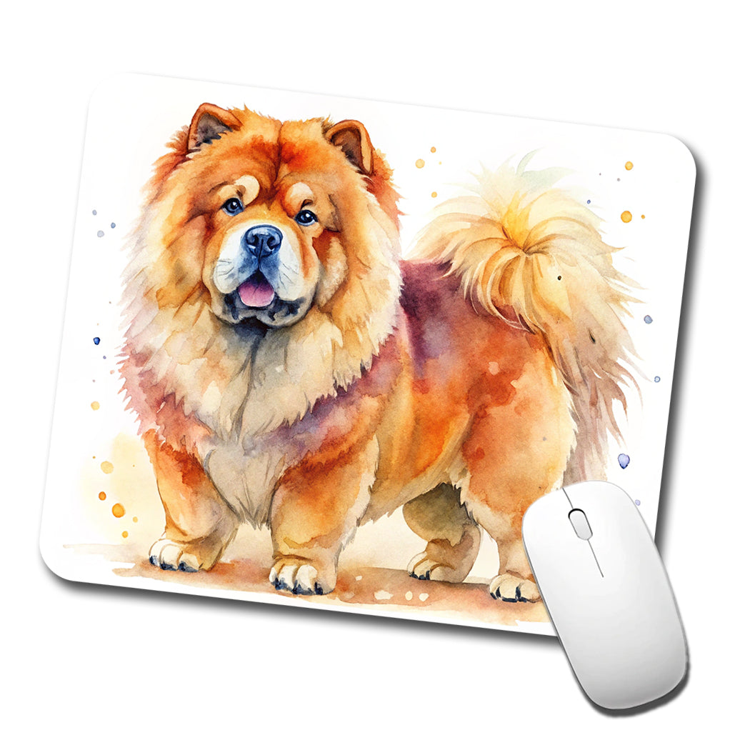 Chow Chow Dog Watercolor Style Low Profile Mouse Pad Mat