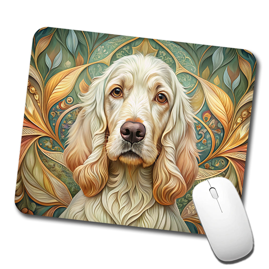Clumber Spaniel Dog Art Nouveau Low Profile Mouse Pad Mat