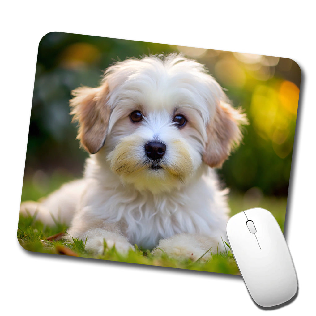 Coton De Tulear Dog Puppy Photo Low Profile Mouse Pad Mat