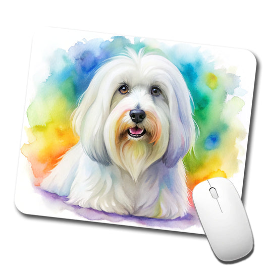 Coton De Tulear Dog Watercolor Style Low Profile Mouse Pad Mat