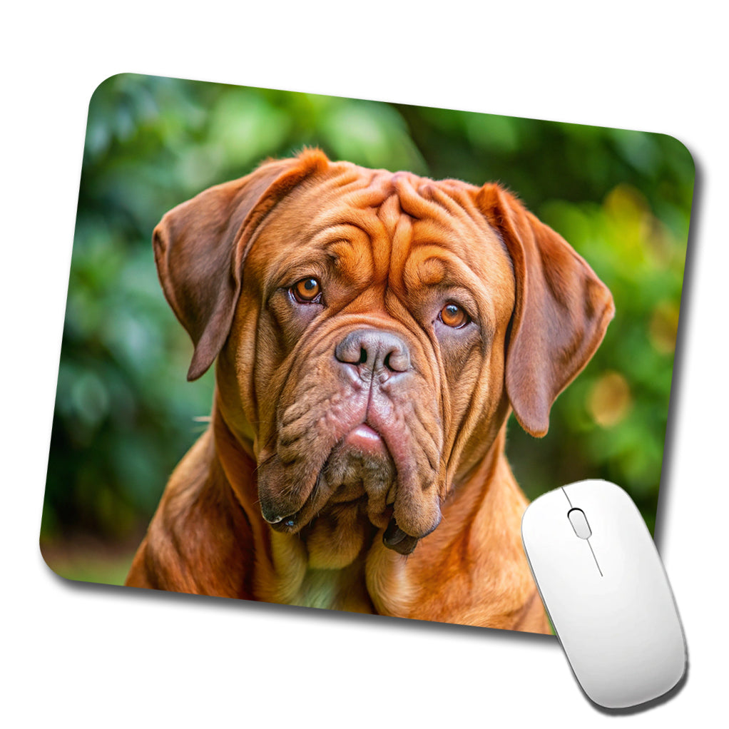 Dogues De Bordeaux Dog Photo Low Profile Mouse Pad Mat