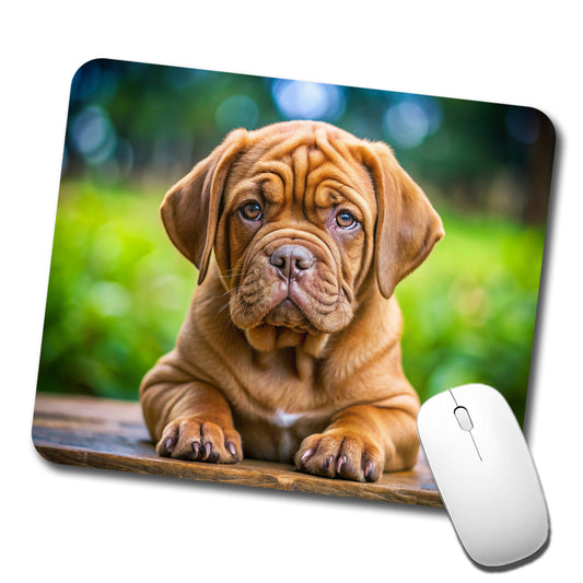 Dogues De Bordeaux Dog Puppy Photo Low Profile Mouse Pad Mat