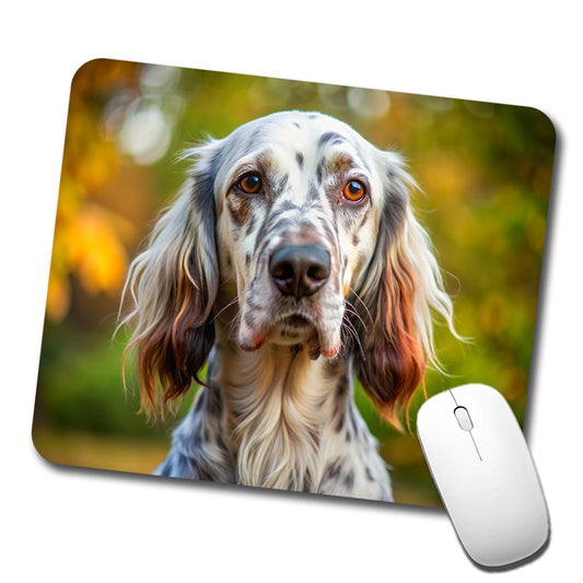English Setter Dog Photo Low Profile Mouse Pad Mat