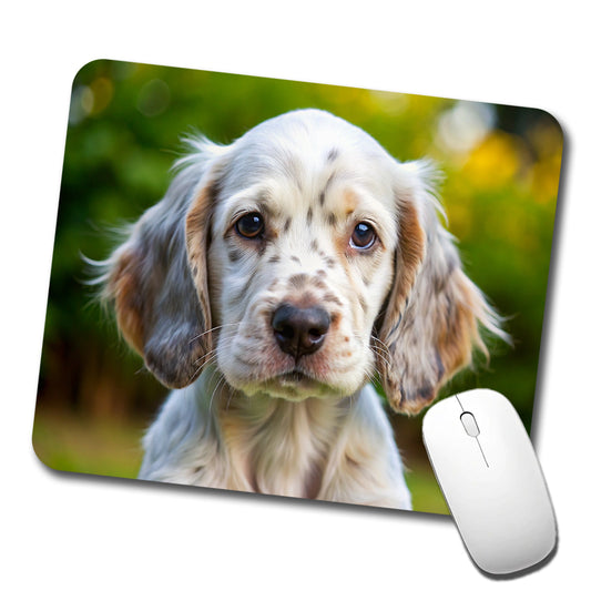 English Setter Dog Puppy Photo Low Profile Mouse Pad Mat